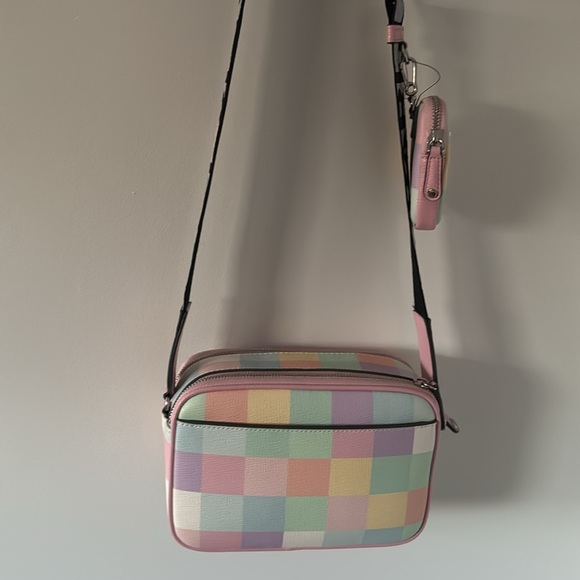 NWOT Karl Lagerfeld Blush Multi-Pastel Color Block Crossbody Bag with Coin Case - Picture 3 of 7